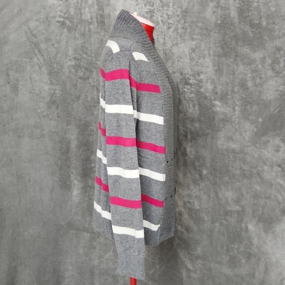 Tommy Hilfiger pullover women's striped sweater cardigan size L - Picture 4 of 13